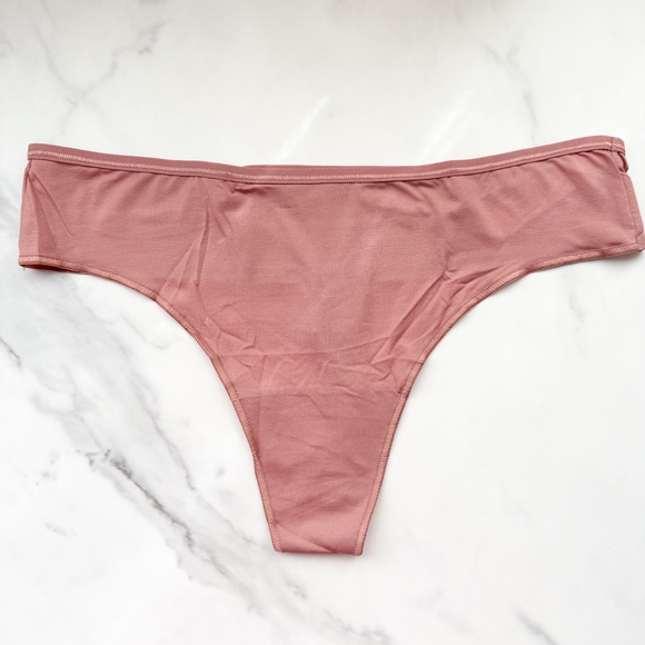 NWT SOMA VANISHING EDGE MICROFIBER THONG PANTY IN CLAY ROSE SIZE EXTRA LARGE - Picture 1 of 5